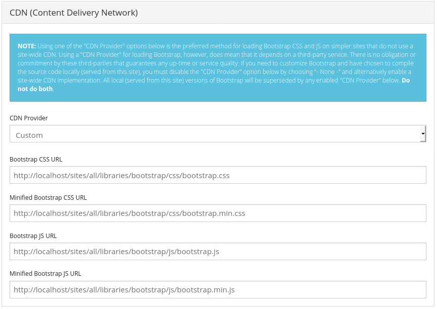 Bootstrap theme configuration