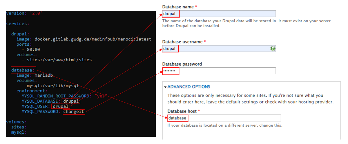 Database configuration